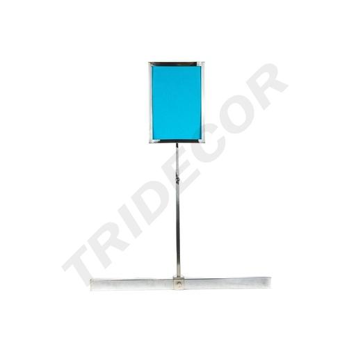 [009843] Porta Póster Ajustable En Cromado A5 Para Tubo Rectangular