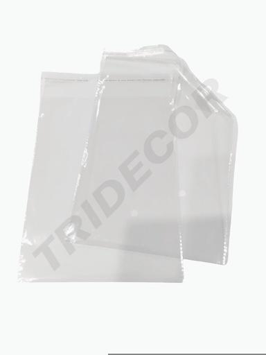 [014801] Bolsas De Plástico Transparentes Solapa Adhesiva 18X23+4 Cm