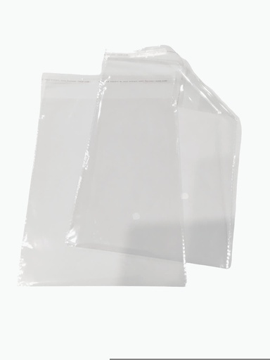 [014801] Plastic bag with adhesive flap 18X23+4 cm