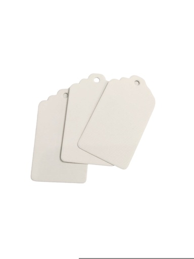 [0141026BL] Etiqueta de Ropa Blanca 3.1x5cm 100 unidades