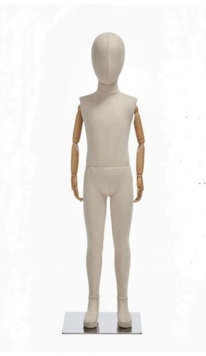 [041443] Child Mannequin with Light Beige Fabric 7-9 Years