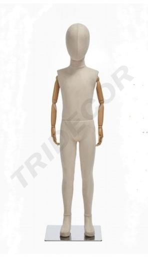 [041443] Mannequin enfant en tissu beige clair 7-9 ans