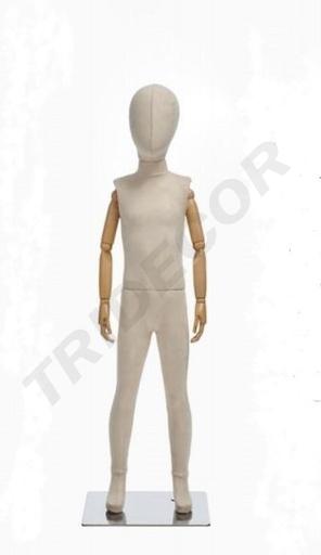 [041442] Manichino bambino in tessuto beige chiaro 4-6 anni