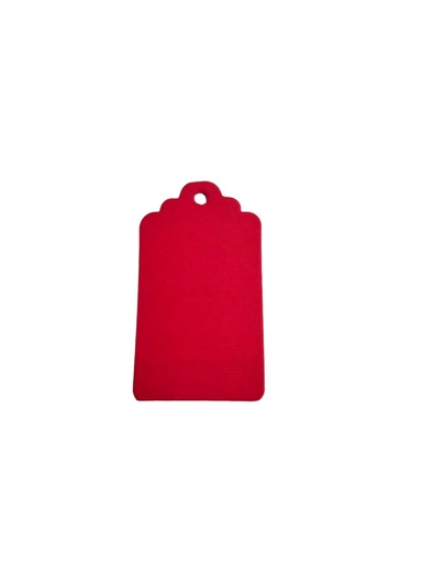 [0141027RJ] Étiquette rouge découpée 8X4,5cm 100 unités