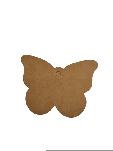 [0141022HA] Large Butterfly Die-Cut Havana Label 6.5x4.5cm