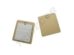 [014837] Stanzetikett mit Streifen 4x4cm 200/Pack