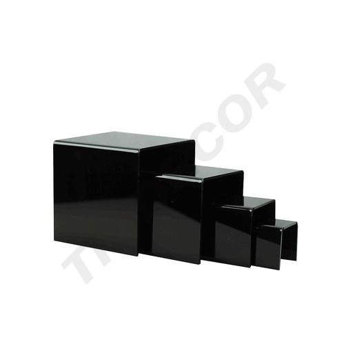 [007324] 黑色 亚克力四件套流水台Expositor Acrílico Forma U Color Negro 4 Alturas