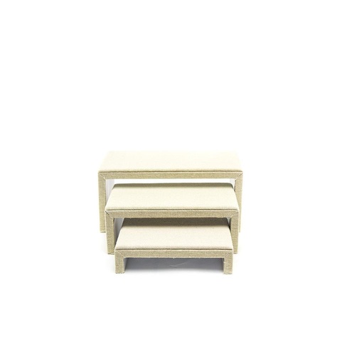 [009649] Beige Linen Display Form C 3 Heights