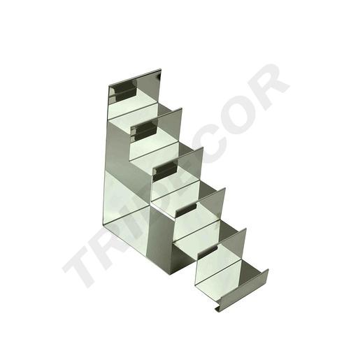 [009790] Expositor De Acero Cromado Escalera 5 Alturas