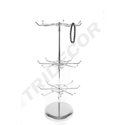 [009023] Jewelry Display Stand with 3 Rotating Crowns