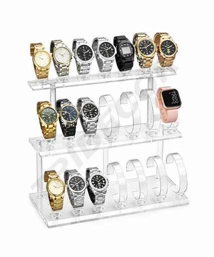 [007046] Expositor De Metacrilato Para Relojes De Hombre 3 Alturas