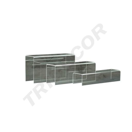 [009694] Expositor Metacrilato Tubo Rectangular Forma U 3 Alturas亚克力 三层长条鞋架 30/caja 90182