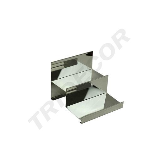 [009784] Espositore a scala in acciaio cromato 2 altezze 12X10X11cm