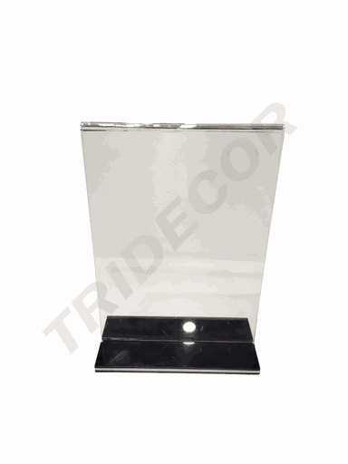 [007238] Suporte para Cartaz de Acrílico em Forma de 'T' A5 21.5X15X7cm