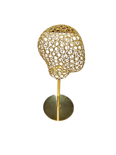 [041275] Wire Head Hat Display with Metal Base Gold Color