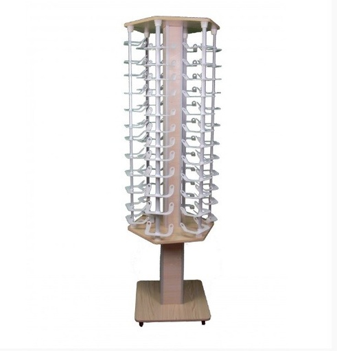 [003037] Wooden Glasses Display Stand 72 Pairs