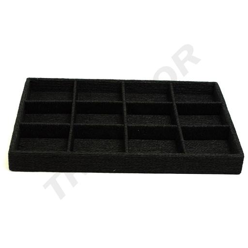 [009854] Jewelry tray, covered with black cord