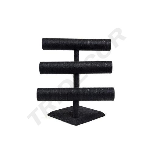 [009857] 参展商展示三重手链 覆盖黑绳 Expositor para Pulseras Triple Revestido En Cuerda Negra