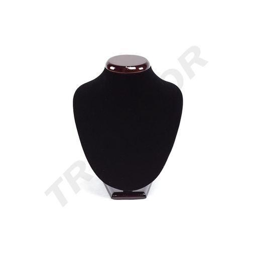 [009600] Présentoir à collier en bois noir/velours