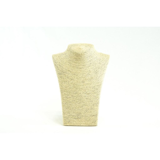 [009748] Necklace Display Stand Covered in Beige or Brown Rope