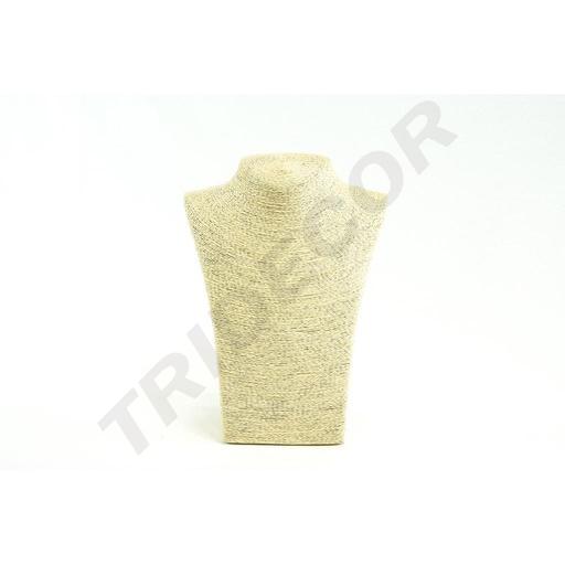 [009748] Necklace Display Stand Covered in Beige or Brown Rope