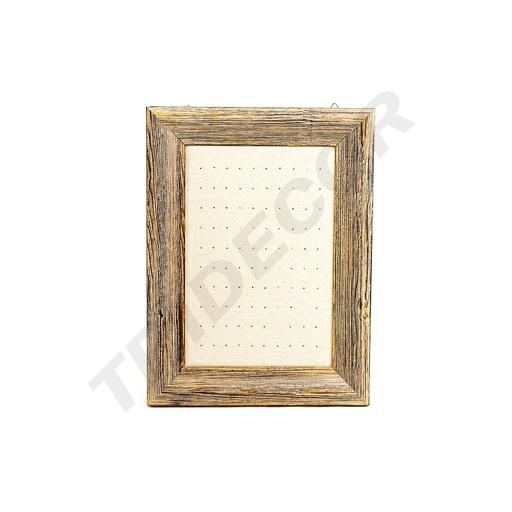 [009262] Wooden Frame for Beige Linen Earrings