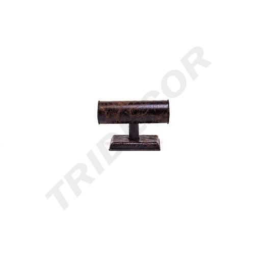 [009412] “T” Display of Brown Leatherette Bracelets