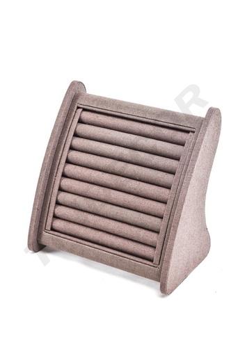 [009623] Espositore per anelli in lino marrone