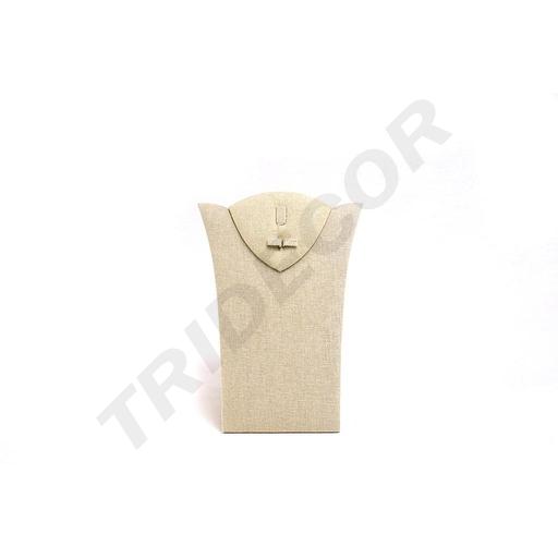 [009716] Beige Linen Jewelry Set Display Stand