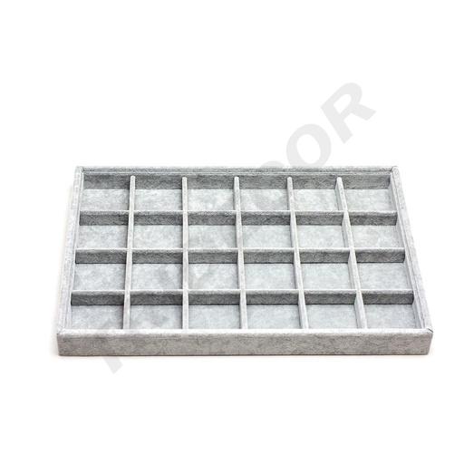 [009822] Bandeja De Joyería 24 Compartimentos color gris 35X24X3 Cm