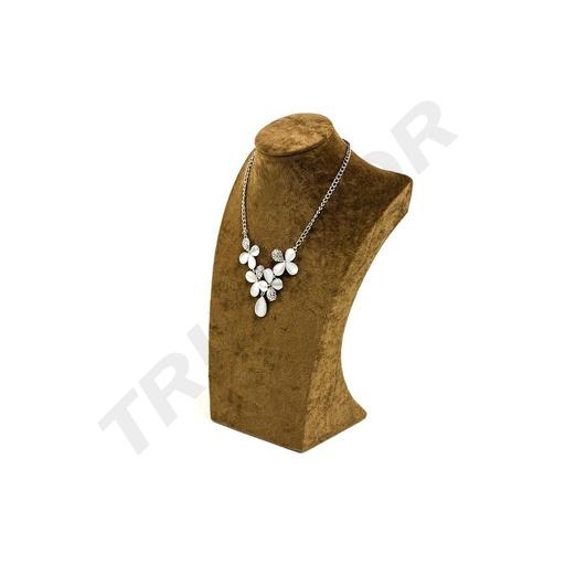 [009164] Présentoir pour collier en velours marron