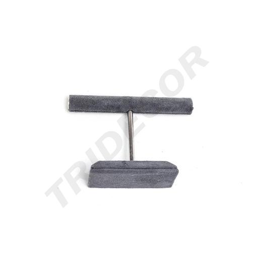 [009360] Espositore a forma di T per anelli in velluto grigio scuro