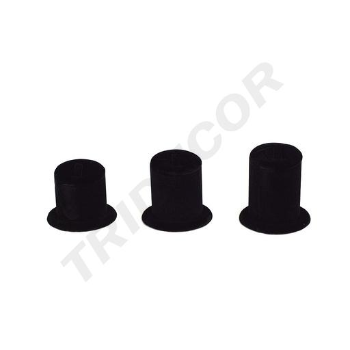 [009630] Black Velvet Ring Display Stand 3 Heights