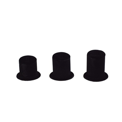 [009630] Black Velvet Ring Display Stand 3 Heights