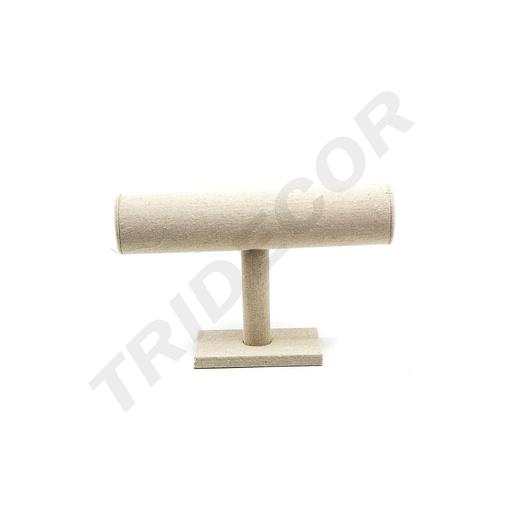 [009058] Beige Linen Bracelet Display 22.5X6.5X14.5cm