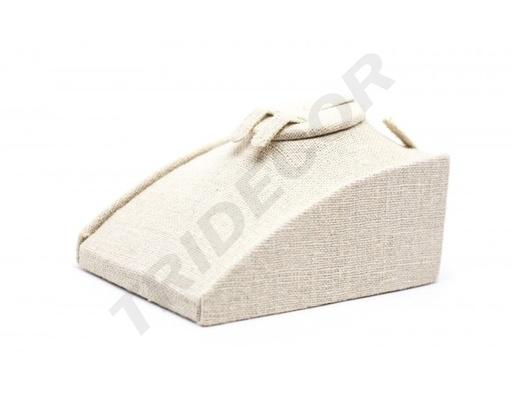 [009655] Curved tray, beige linen fabric bracelet display