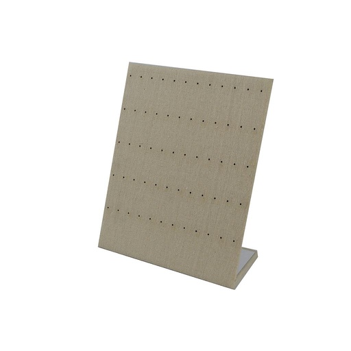 [0091000] Espositore per orecchini a forma di L per orecchini in tessuto di lino beige
