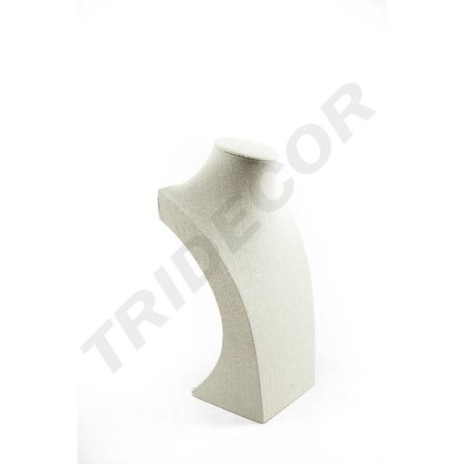 [009713] Espositore per collane in lino beige 40X24X15cm