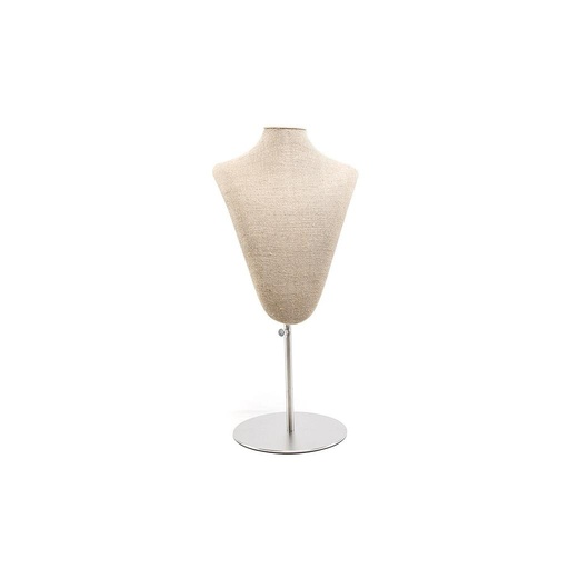 [009110] Adjustable Thick Linen Necklace Display Stand with Steel Base