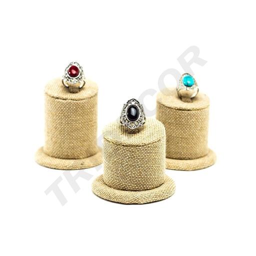 [009247] Thick Linen Ring Display Stand 3 Heights