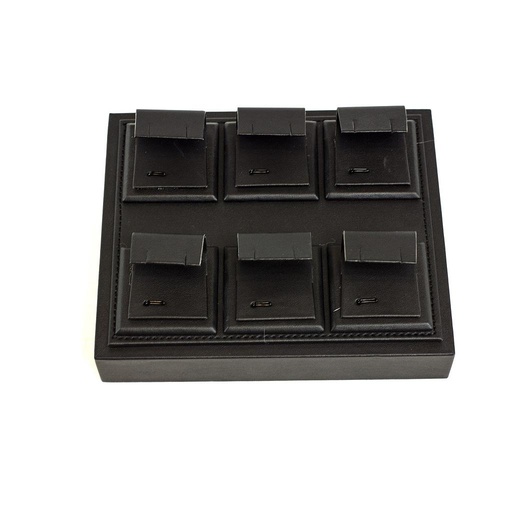 [009275] Black leatherette earring display tray