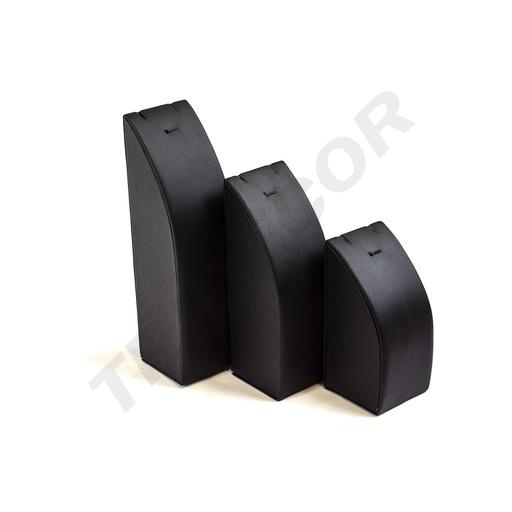 [009313] Black Leatherette Ring Display Stand 3 Heights