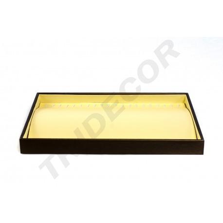 [009876] Vanilla/Chocolate Curved Faux Leather Jewelry Display Tray