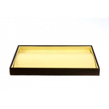 [009876] Vanilla/Chocolate Curved Faux Leather Jewelry Display Tray