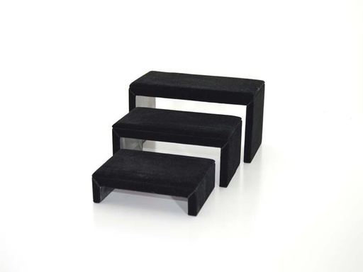 [009651] Expositor De Joyería Forma C 3 Alturas Terciopelo Negro