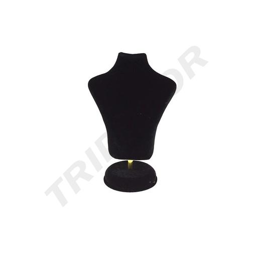[009648] Expositor de Joyas de Terciopelo Negro con Forma de Busto 15X10X6cm