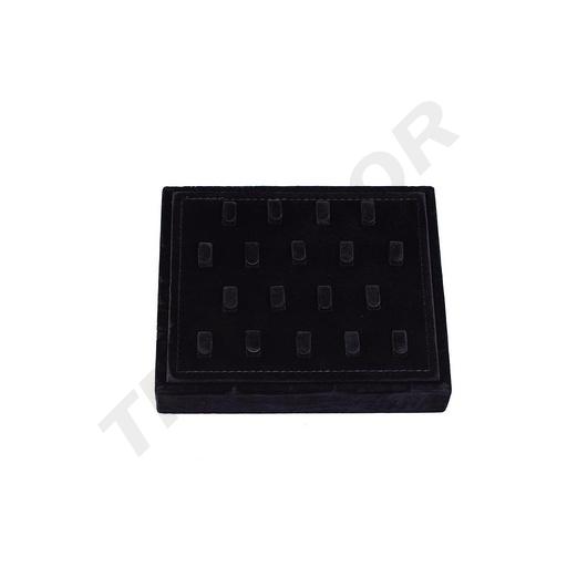 [009678] Black velvet ring display tray