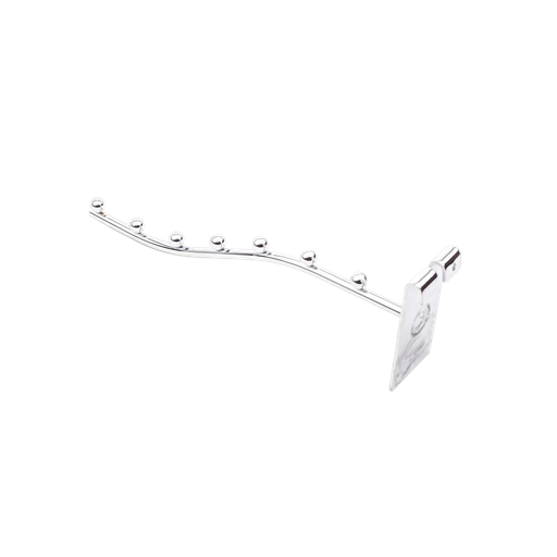 [001100] Gancho curvo com 7 bolas para grelhas/malhas, 35cm