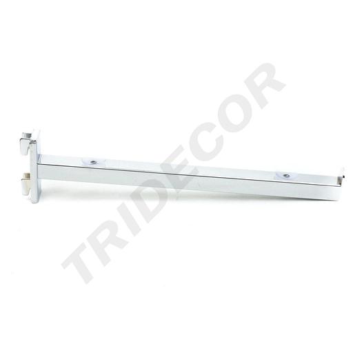 [002100] 双鱼尾电镀方管玻璃支架 Soporte de Cristal Cuadradob y Recto para Cremallera 30.5cm 50/caja