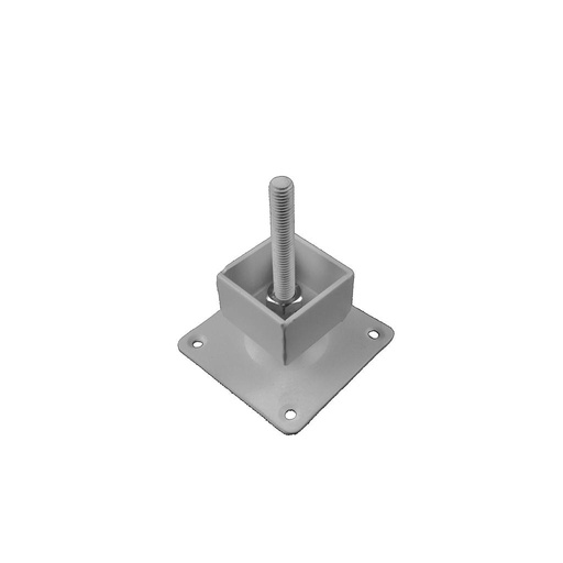 [006203] Base Ajustable Para Tubo Cuadrado Blanco De 38X38Mm